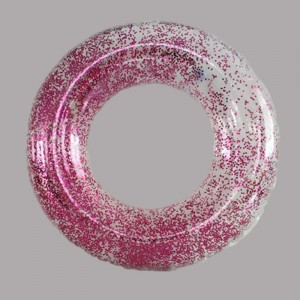 Inel gonflabil cu glitter transparent pentru copii