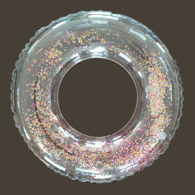 Inel gonflabil cu piscină de glitter transparent pentru copii